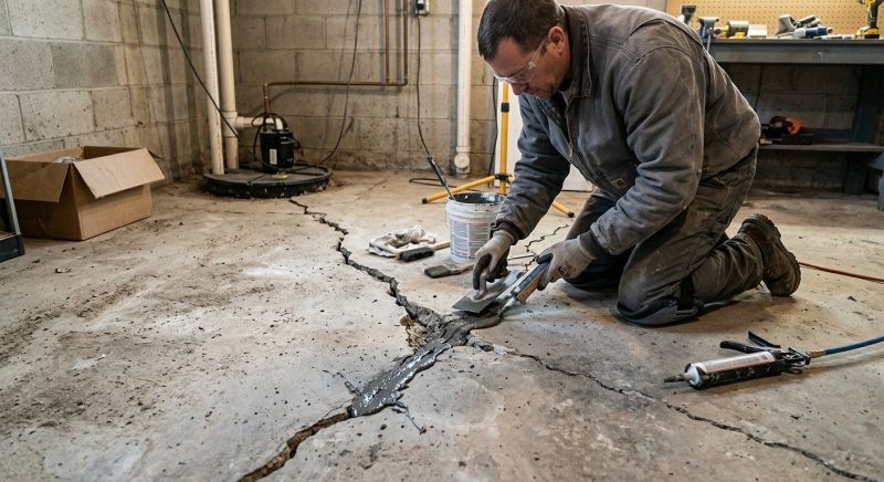 Cracked Basement Floor Repair in Leland, NC