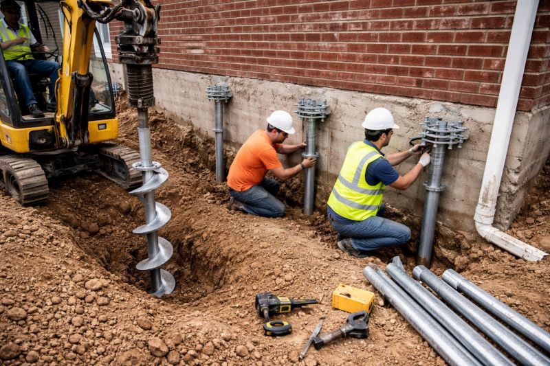 Helical Piers Installation in Leland, NC