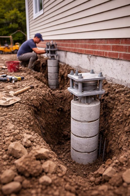 Helical Piers Installation in Leland, NC